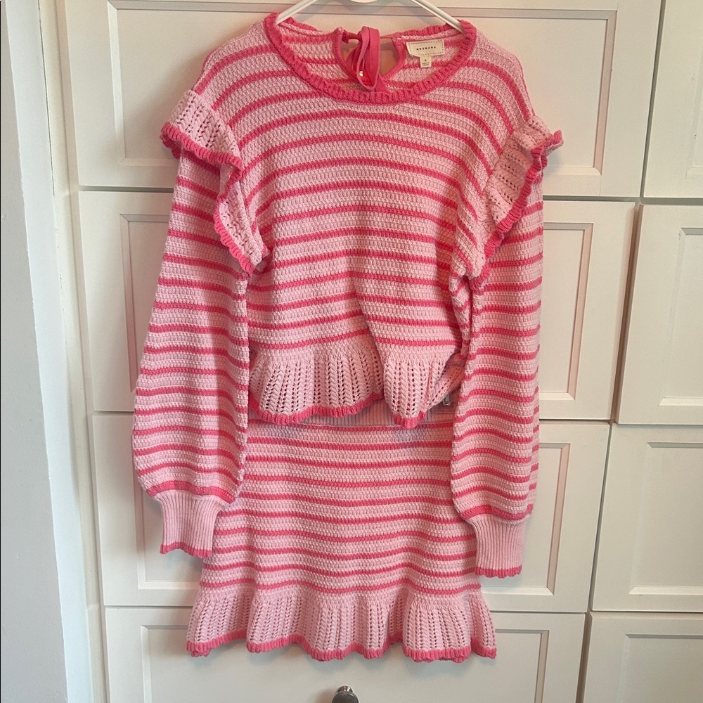Pink Lightweight Sweater & Skirt Set by Rareraw